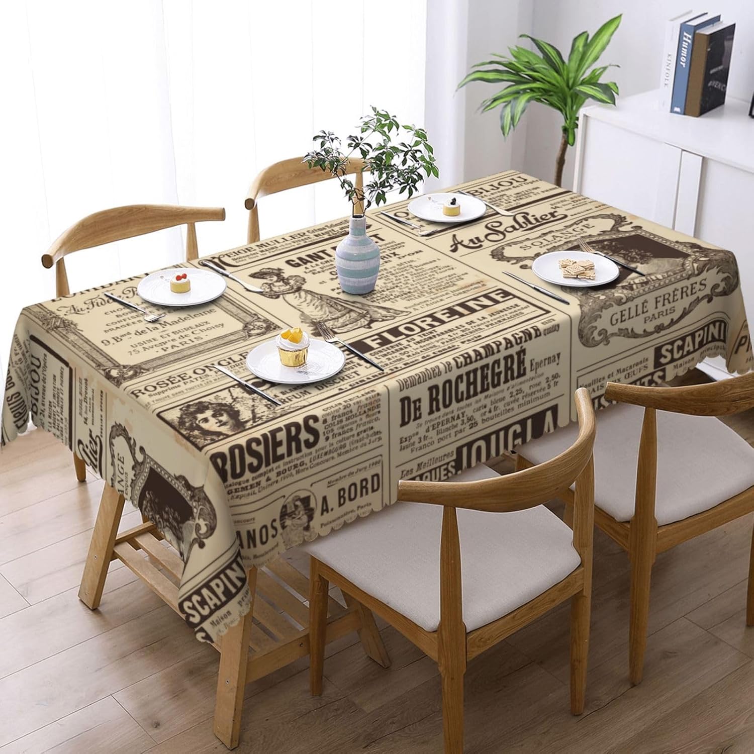 Nappe vintage motif journal pa - Home Textiles News avis et prix